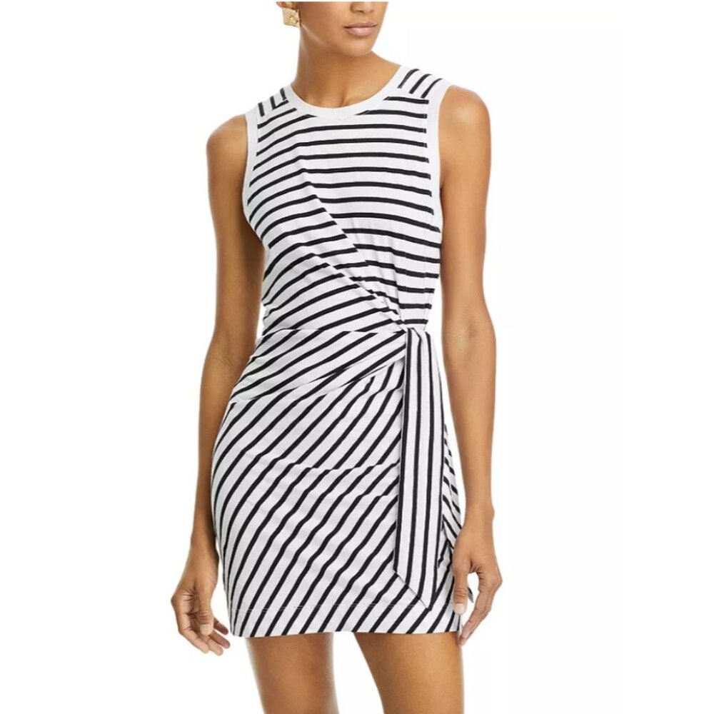Anthony Thomas Melillo ATM Twist Front Mini Dress Striped ( M )